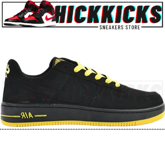 Nike Air Force 1 Velvet Black Yellow Top Batch